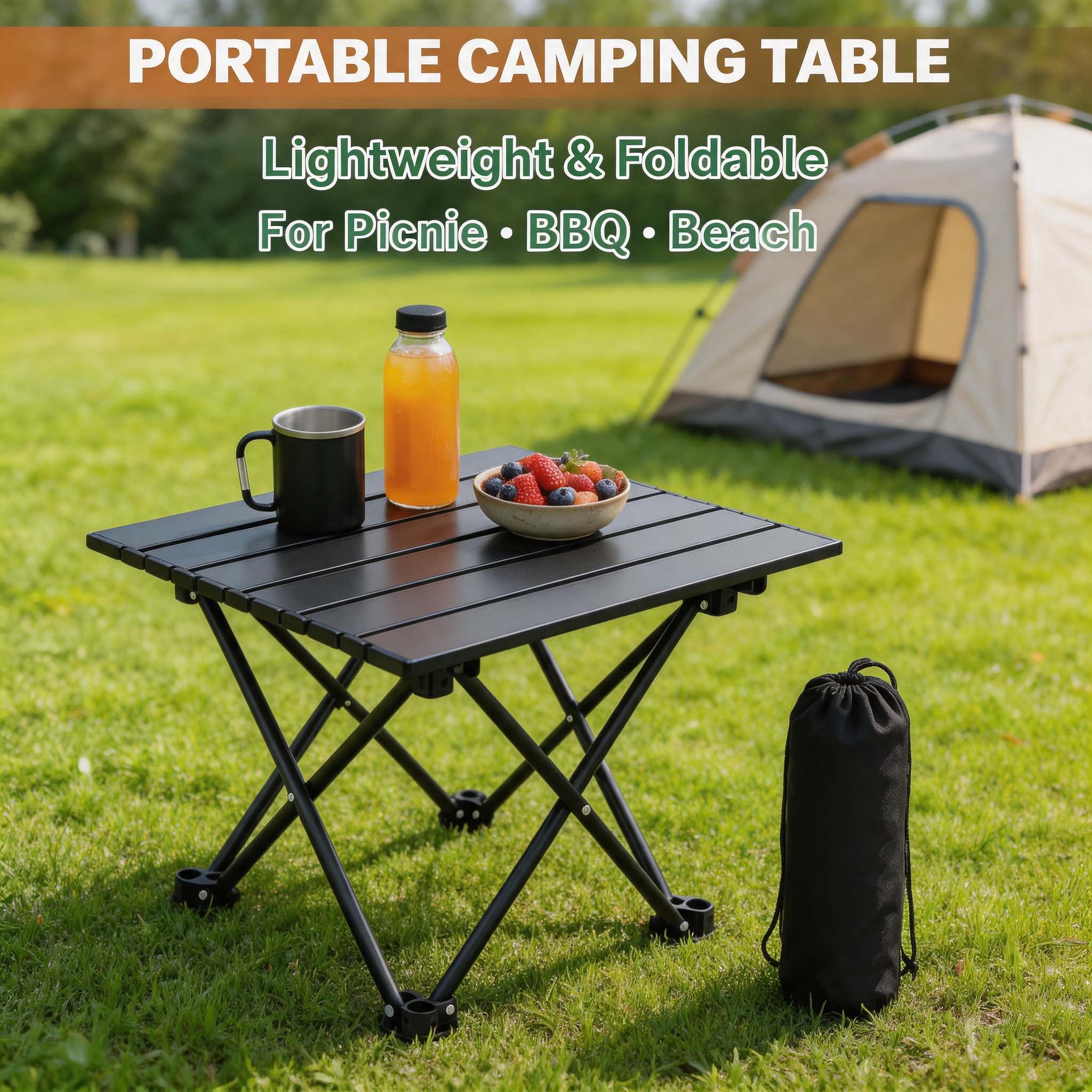 Camping Hiking Cooking - 1/2 Stück Camping-Beistelltisch, faltbar, tragbar, aus